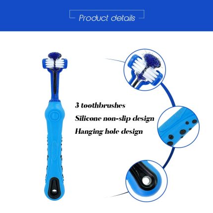 Dog toothbrush with three sided