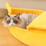 Funny banana cat bed house