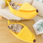 Funny banana cat bed house