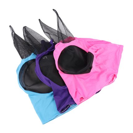 Horse masks anti-flyworms and anti mosquito breathable stretchy knitted mesh riding equestrian equipment