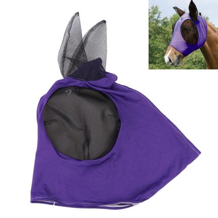 Horse masks anti-flyworms and anti mosquito breathable stretchy knitted mesh riding equestrian equipment