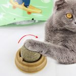 Natural catnip cat wall stick-on ball toy treats healthy natural removes hair balls to promote digestion cat grass snack pet
