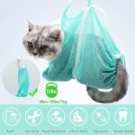 Adjustable cat grooming bathing bag pet mesh anti bite washing bags kitten nail cleaning for trimming 1