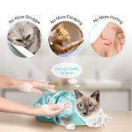 Adjustable cat grooming bathing bag pet mesh anti bite washing bags kitten nail cleaning for trimming 3