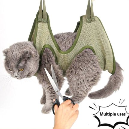 Cat grooming nail cutting anti scratch bite fixed bag bath trimming restraint bag pet beauty hammock 1