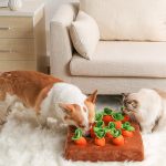 Dog toys snuffle mat for pet plush carrot toy mat innovative plush vegetable field pull radish 1