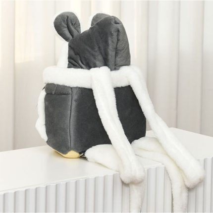 Pet carrier bag small cat dogs backpack winter warm soft plush carring pets cage walking outdoor 1