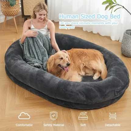 Human dog bed 72 x48 x10 human sized dog bed for people adults giant dog bed 1